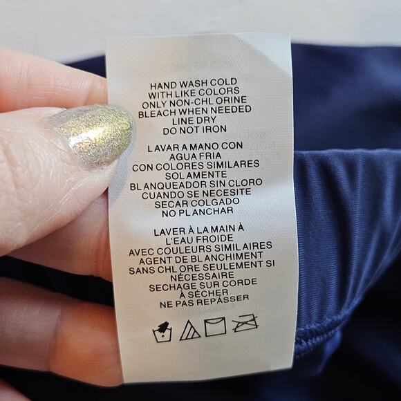 Island Escape Navy Blue Swim Bottom Shorts Plus 16W Beach Pool Vacation - Picture 7 of 10